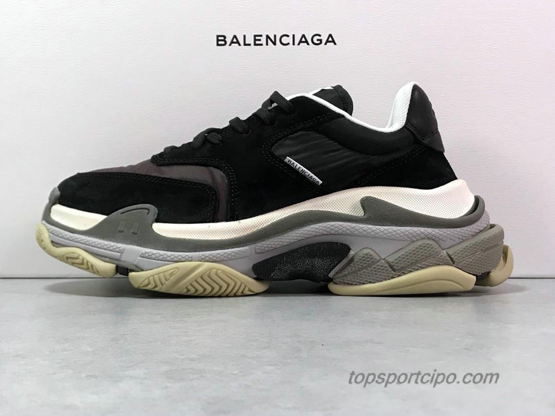 2019 Balenciaga Triple S Férfi Cipő (Fekete / Fehér / Szürke)